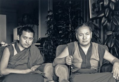 Rinpoche and Lama in Geneva. Photo: Ueli Minder
