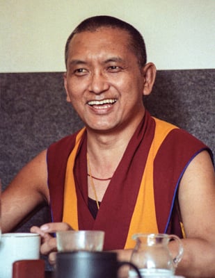Lama Zopa Rinpoche, Bern, Switzerland, 1990. Photo: Ueli Minder.