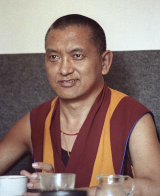 Lama Zopa Rinpoche, Bern, Switzerland, 1990. Photo by Ueli Minder.