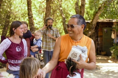 Lama Yeshe at Vajrapani Institute, California, 1983. Photo by Carol Royce-Wilder.