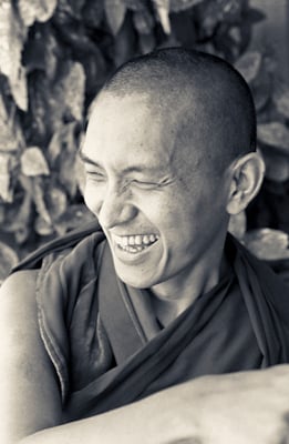 Lama Zopa Rinpoche in Tarzana, California, 1975. Photo: Carol Royce-Wilder. 