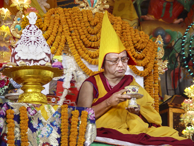 Lama Zopa Rinpoche, Long Life Puja, Kopan Monastery, Nepal.  