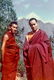 Lama Zopa Rinpoche and Lama Yeshe, Dharamsala, ca 1972. 