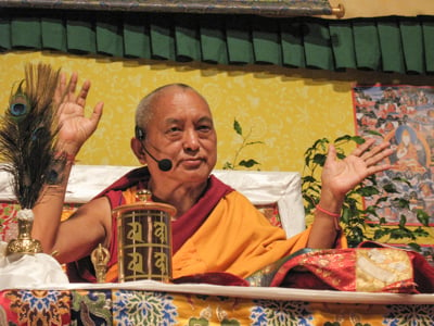 Lama Zopa Rinpoche, 2009. Photo: Kunsang Thubten (Henri Lopez).