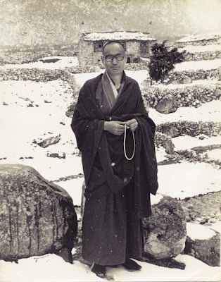 Lama Yeshe at Lawudo Retreat Center, Nepal, 1969. Photo: George Luneau.