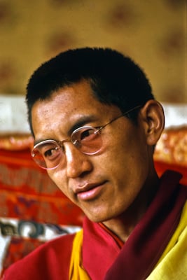 Lama Zopa Rinpoche teaching at Kopan Monastery, 1974.