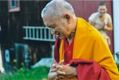  Lama Zopa Rinpoche at Milarepa Center, Vermont, for a retreat, 2010. Photo: Jim Hagan.