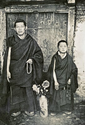 Losang Gyatso with the young Lama Zopa Rinpoche