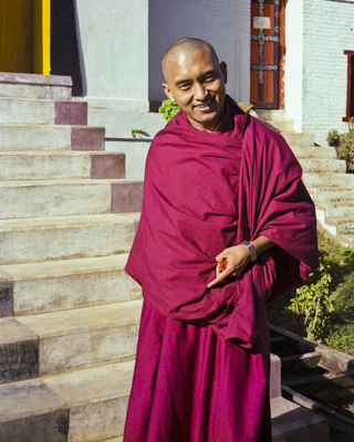 Lama Zopa Rinpoche at Kopan Monastery, Nepal, 1979. Photo: Ina Van Delden.