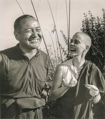 Lama Yeshe with Ven. Connie Miller at Kopan Monastery, Nepal.