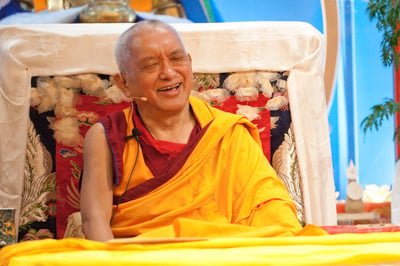 Lama Zopa Rinpoche at Maitripa College, Portland, USA, 2010. Photo: Marc Sakamoto.