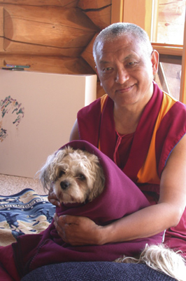 Lama Zopa Rinpoche at Buddha Amitabha Pure Land, Washington State, USA, 2003.