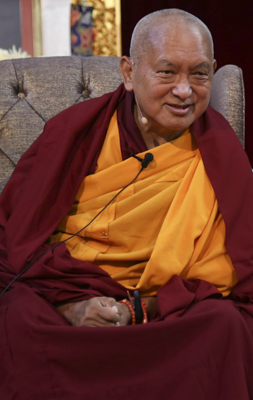 Lama Zopa Rinpoche in Bendigo, Australia, 2014.