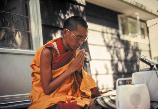 Lama Zopa Rinpoche at Fair Lawn, New Jersey, USA, 1974. Photo: Lynda Millspaugh.