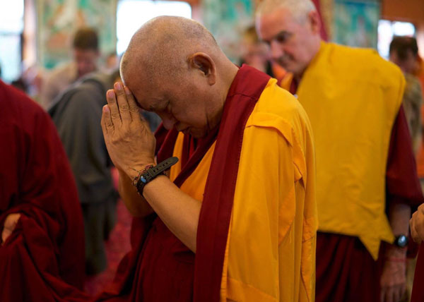 Lama Zopa Rinpoche at Kopan, 2015. Photo: Bill Kane.