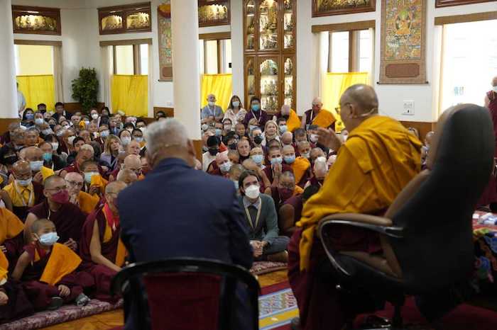 FPMT audience group with His Holiness the Dalai Lama, Dharamsala, India, May 25, 2023.