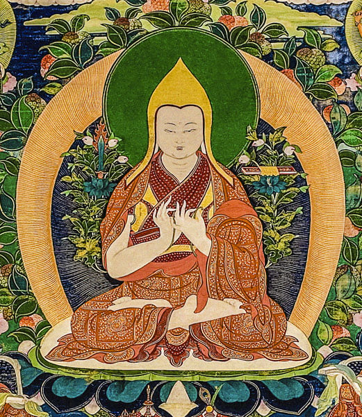 Painting of Lama Tsongkhapa from Big Love: The Life and Teachings of Lama Yeshe. Photo courtesy of National Museum, Copenhagen.