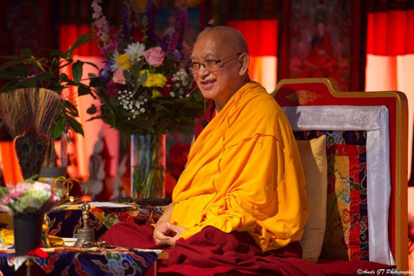 Lama Zopa Rinpoche at Kurukulla Center, Boston, USA. August 2018.  Photo: Amdo GT Photography.