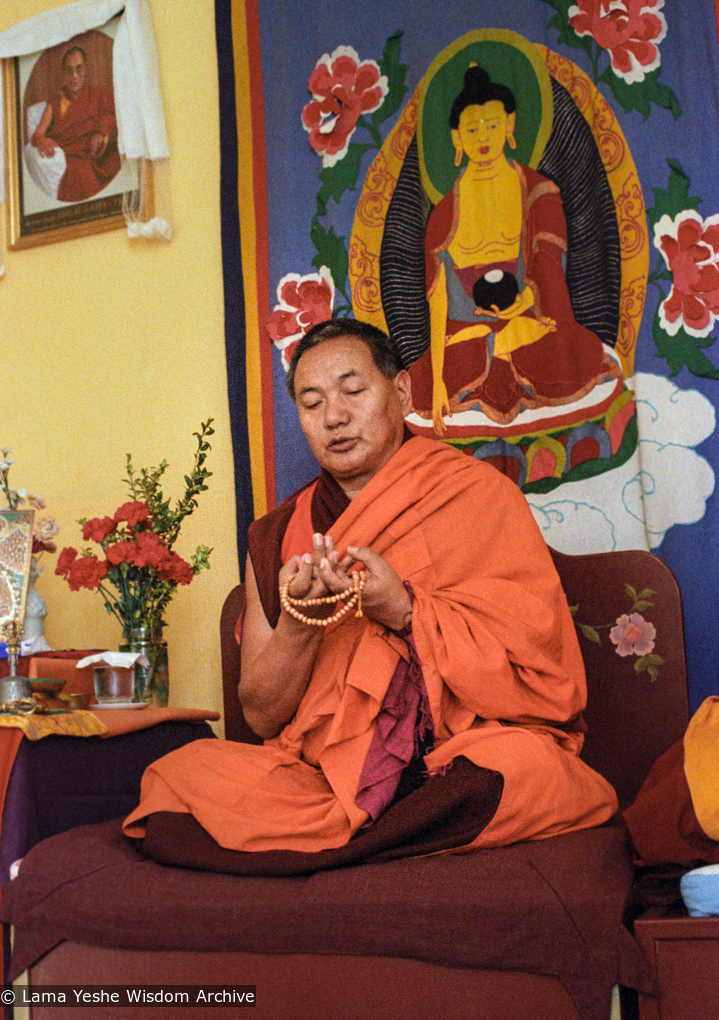 (25081_ng-3.TIF) Lama Yeshe at Centro Buddista Nagarjuna, Madrid, Spain, 1983. Pablo Giralt de Arquer (photographer)