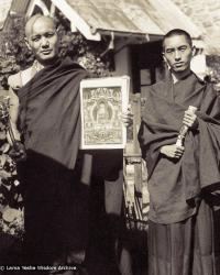 Click to view in our Image Gallery Lama Yeshe with Lama Zopa Rinpoche, 1967
