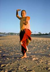 Click to view in our Image Gallery Lama Yeshe on the beach, 1975